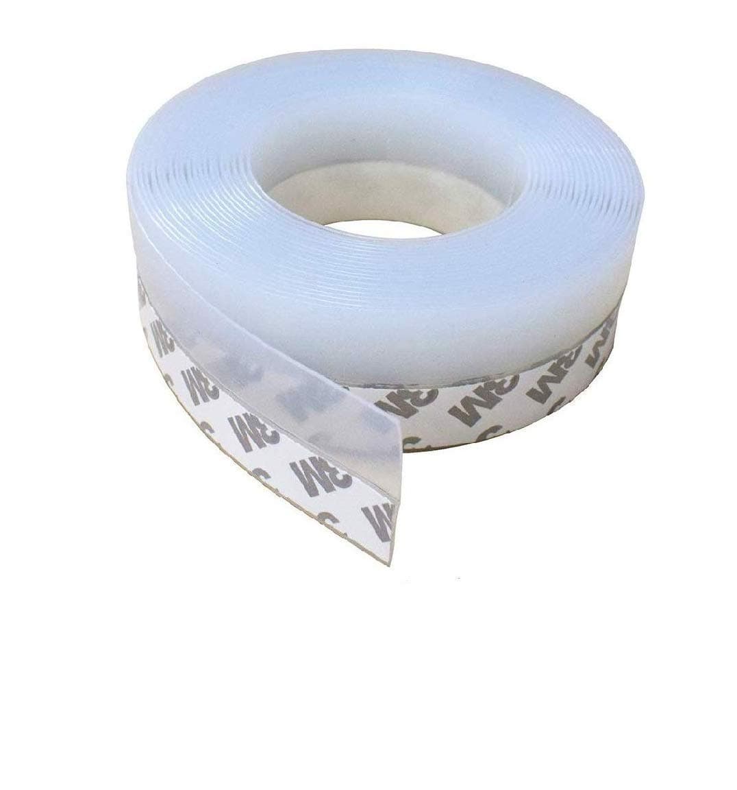 Crevizon 45mm Silicone Seal Srtip 2 Miter /6.56 ft Rubber Door,Window Tape Sound Proof Anti-Collision Tape(White)