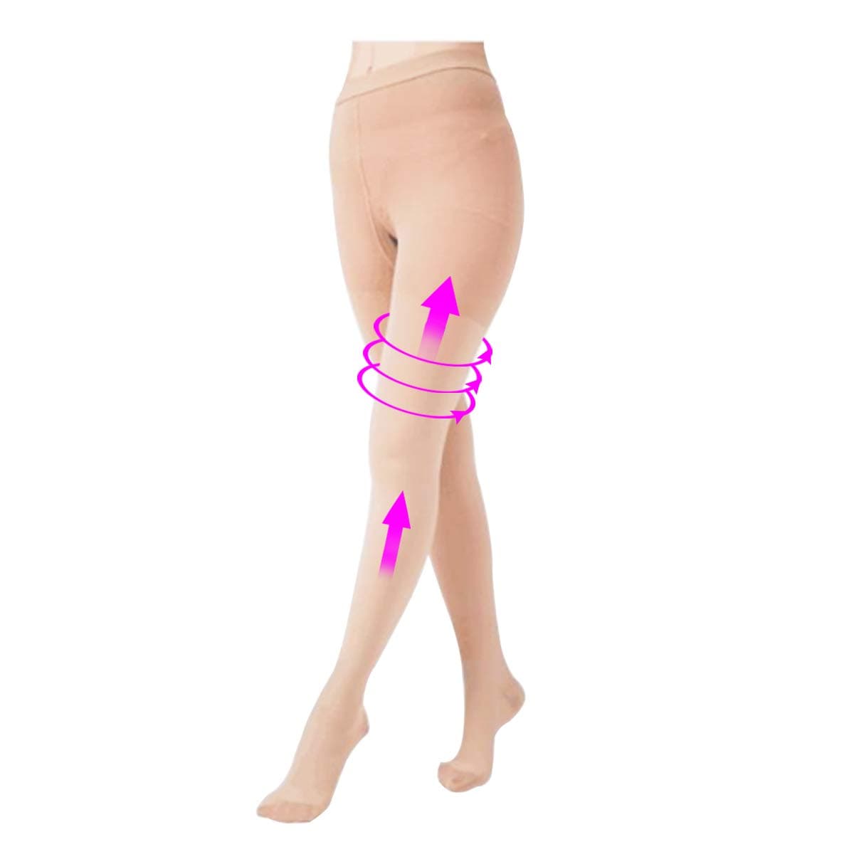 HENGCHONGZOCompression Pantyhose for Women，20-30 mmHg Nurse Compression Stockings Closed Toe Graduated Support Hosiery for Varicose Veins, Edema (Beige, 2XL)