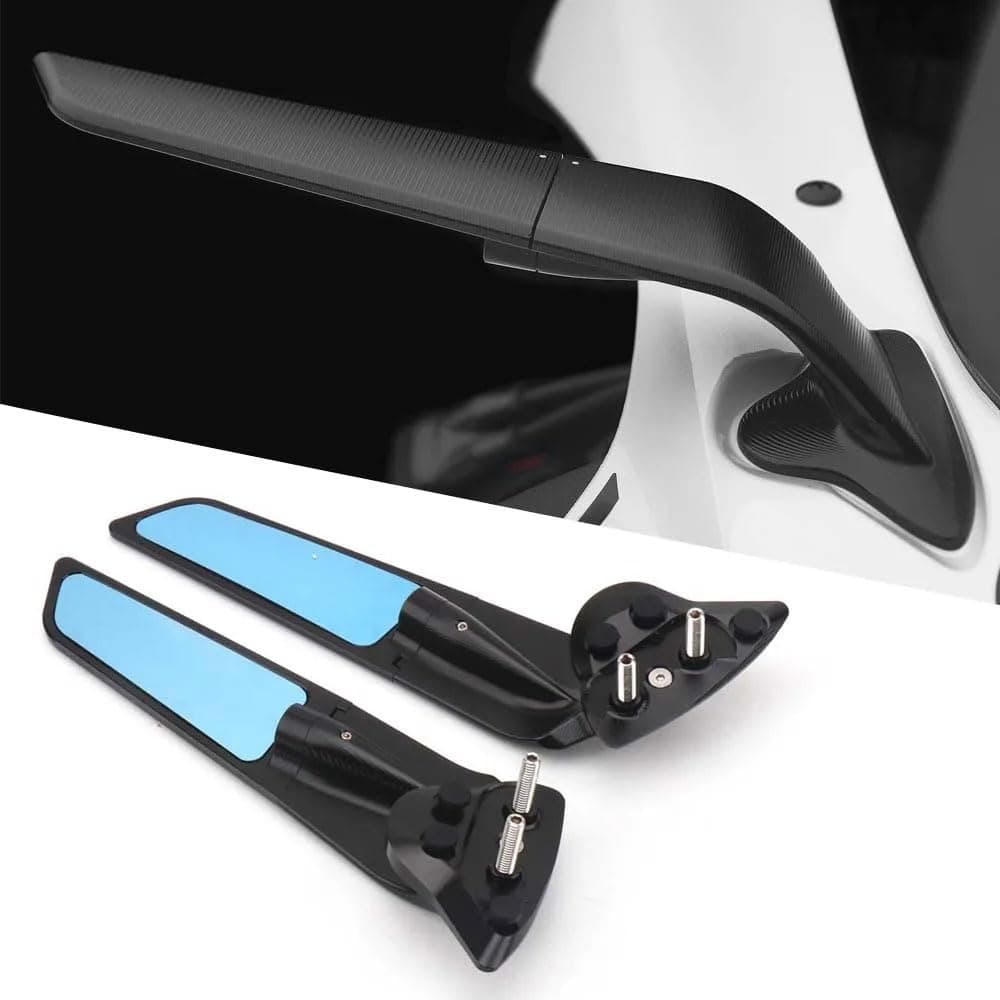Compatible with Yamaha YZF R7 2021-2023 2024 2025/YZF R6 2017-2020 Motorcycle Accessories Black Rearview Mirrors 360° Rotatable Wind Wing Side Mirrors