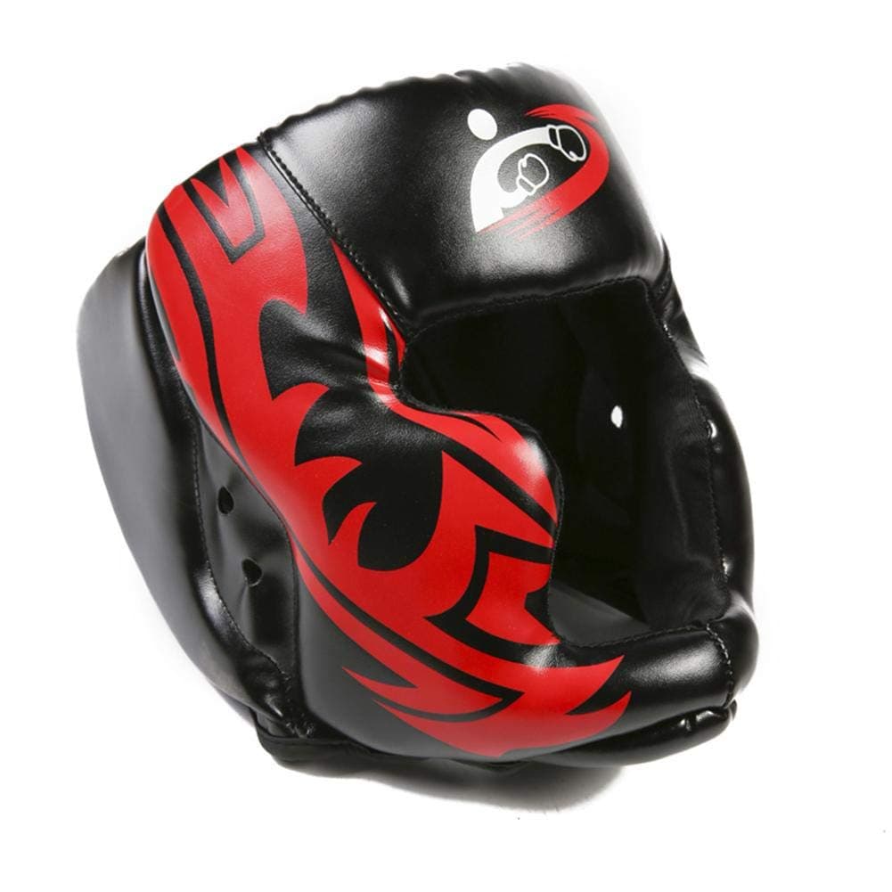Auveach Headgear for Boxing MMA Training Thick-Padded Helmet Head Protection Leather Headguard for Muay Thai Sparring Kickboxing Karate Taekwondo