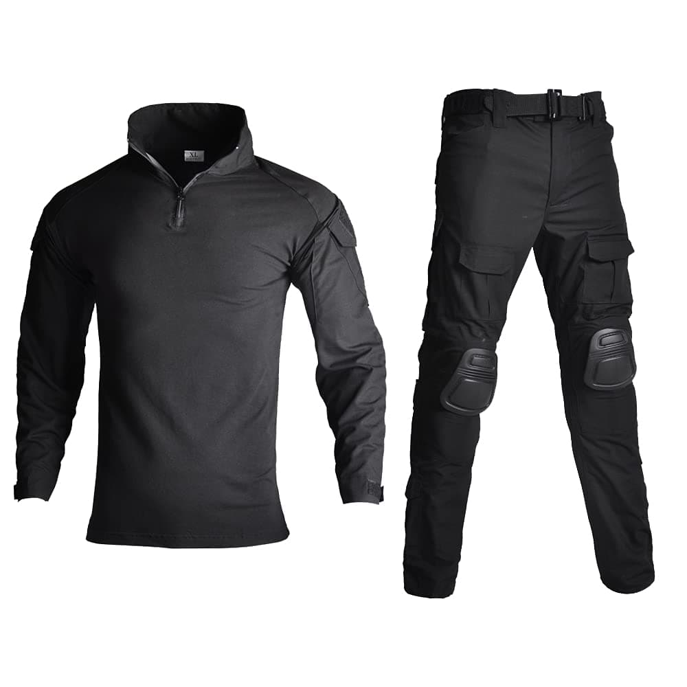 Mens Tactical Military Suits Long Sleeve Rip-Stop Uniforms Combat Shirt and Pants Elbow Knee Pads