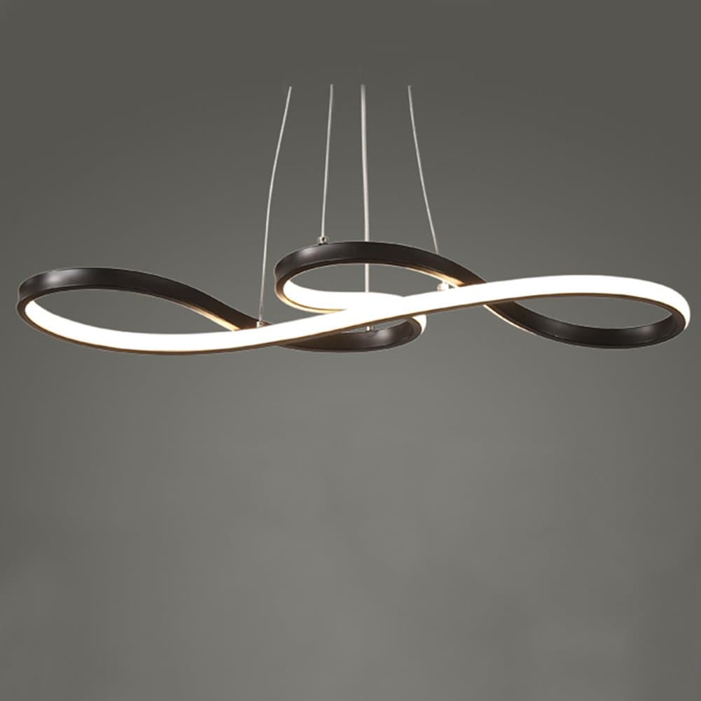 oofay Originality Musical Notation, Dimming LED Chandelier,Unique Design Pendant Lamp 32W 3000K-6000K,Black