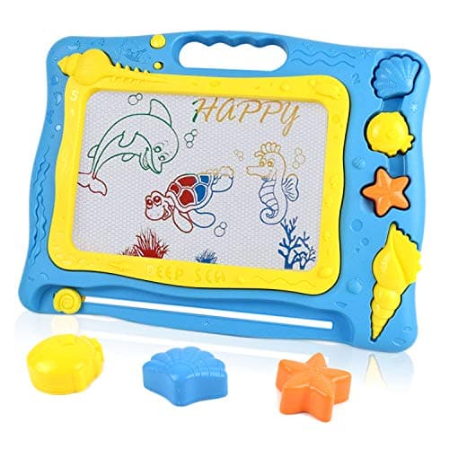 Akamino Magnetic Drawing Board, Drawing Sketch Pad for Kids Ocean Theme Big Size Painting Writing Doodle Board for Toddlers Baby Creative Educational Toys Gift