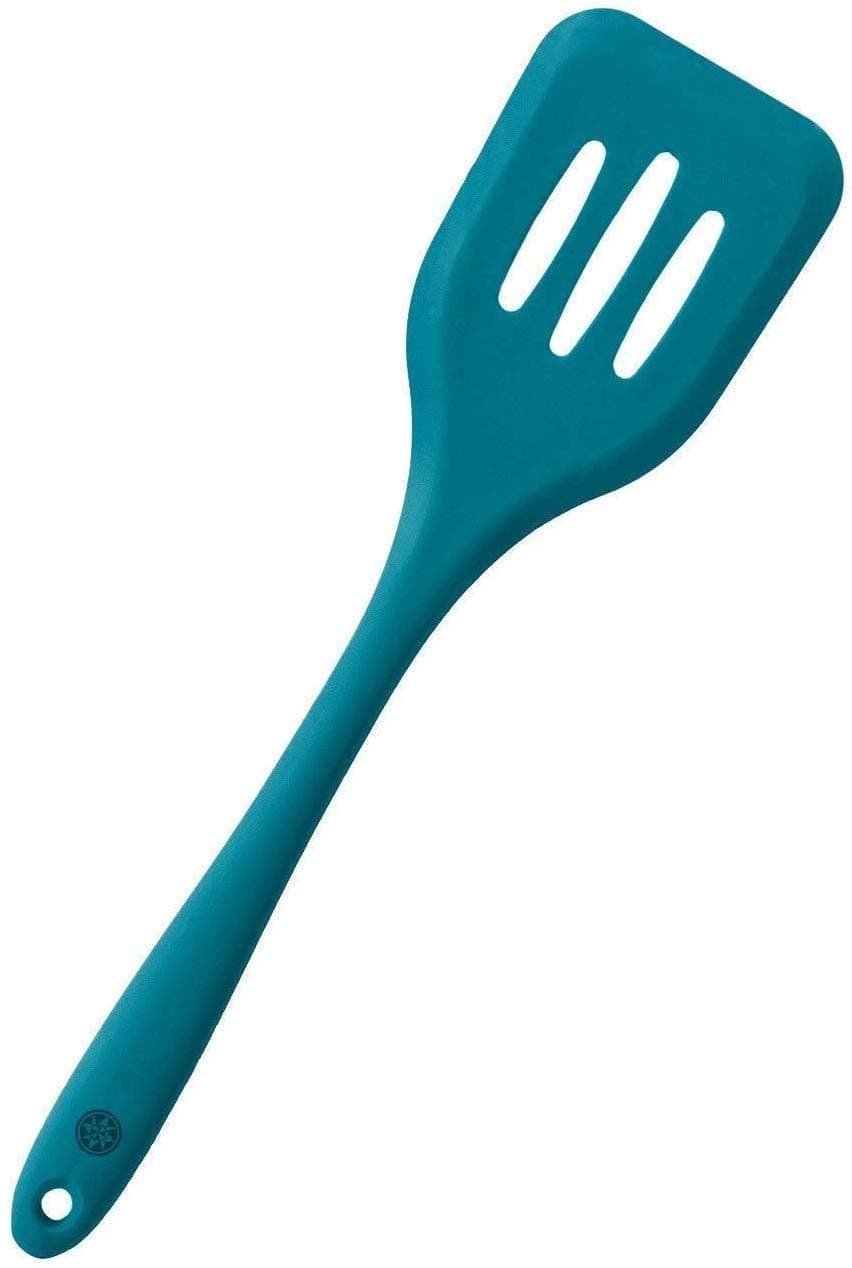 StarPack Premium Silicone Turner Spatula/Slotted Spatula, High Heat Resistant to 600°F, Hygienic One Piece Design, Non Stick Rubber Kitchen Utensil for Fish, Eggs, Pancakes, Wok (Teal Blue)
