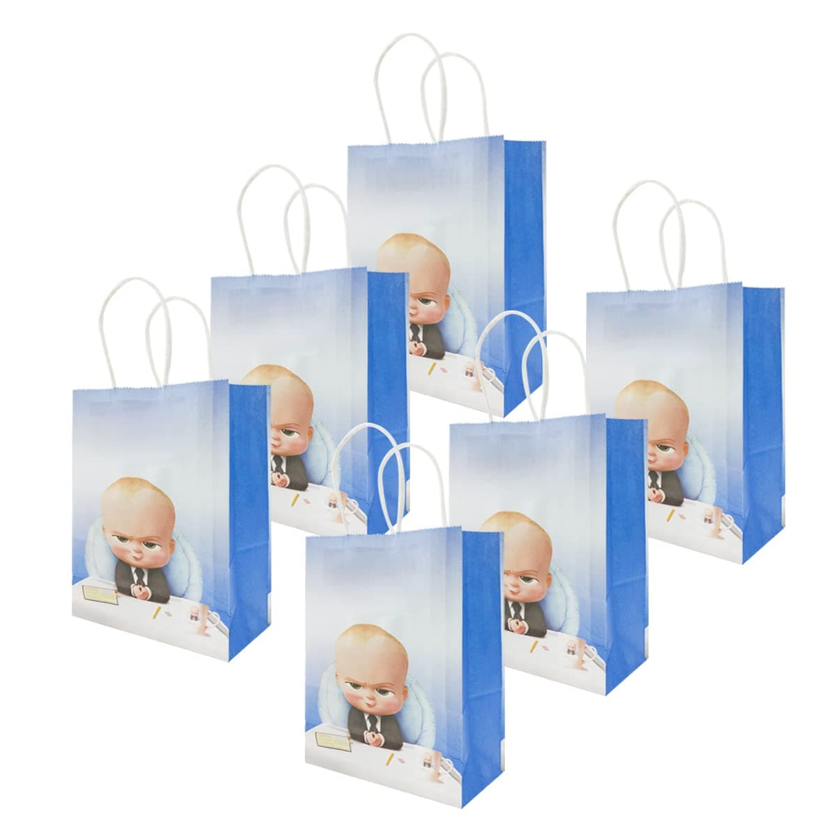 Nice Orange 12 Pcs Baby Birthday Party For BOSS Gift Bags, boys and girls birthday party decoration Supplies