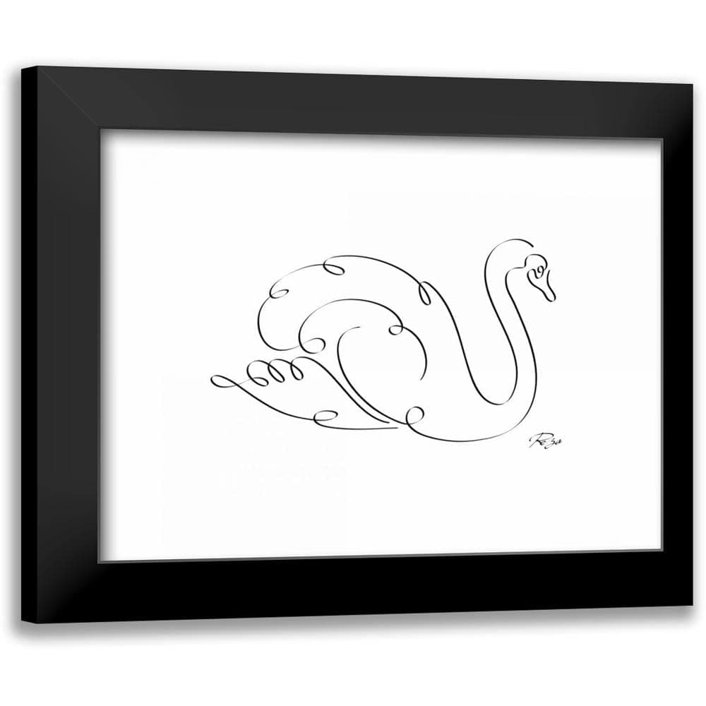 ArtDirect - Mahdavi, Gholam Reza 18x15 Black Modern Framed Art Print Titled: Swan