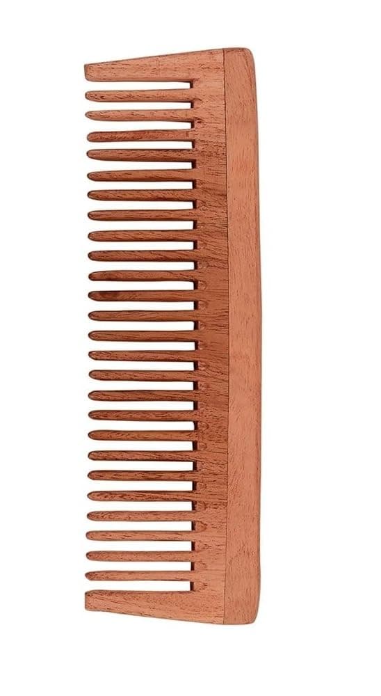 INSIME Neem wooden comb for women hair growth | Kacchi herb treated neem wood comb for men women | Wide tooth Hair comb for Men & Women