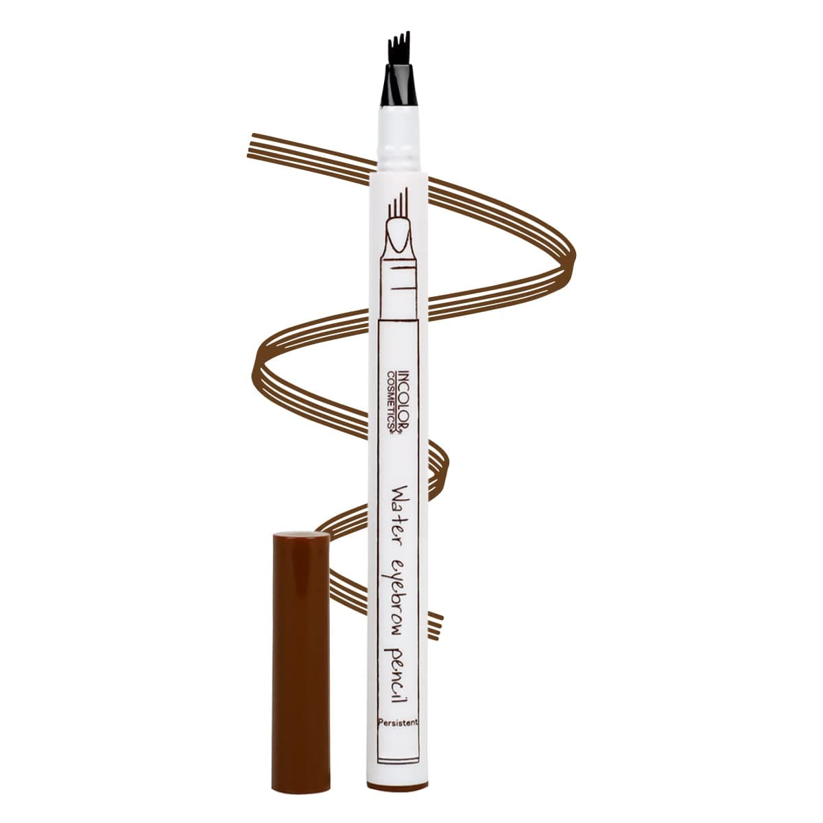 IC083 4 Forked Long Lasting Fashion Eyebrow Pencil | With Precision Applicator | Micro-Fork Tip, Fine Sketch | Smudge-proof Long Wear Natural Looking (Brown)