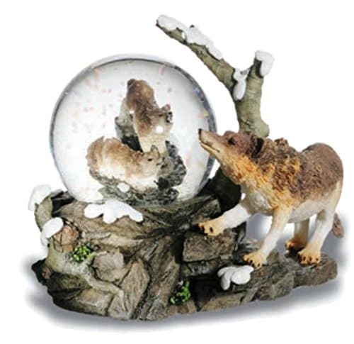 Osiris Trading UK Novelty Howling Wolf Snow Globe Wolves Ornament Waterball