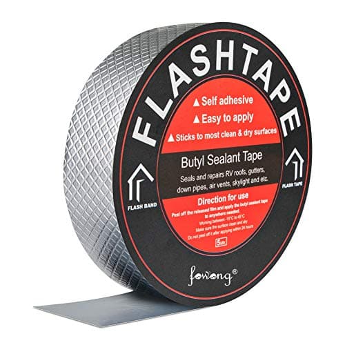 fowong Butyl Rubber Aluminum Foil Tape 8" W, Leak Repair Tape for Metal Roofing, Gutter, Waterproof Tarp Tape for Plastic and Metal Repairs, Surface Crack, RV, Window Flashing, EDPM Roof Rubber Repair