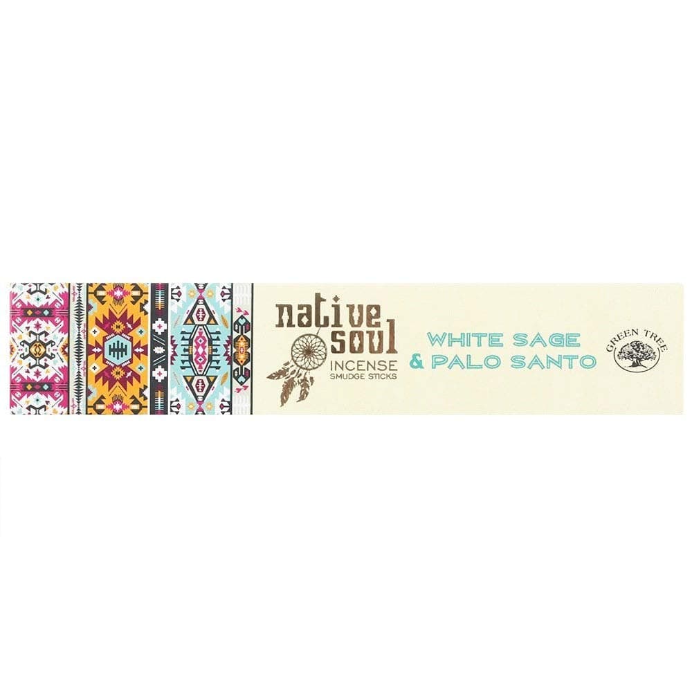 Green Tree Native Soul White Sage & Palo Santo Incense Sticks (12 pack of 15gms)