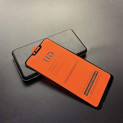 GUOSHU Premium Tempered Glass Screen Film Scratchproof 11D HD Full Glue Full Curved Screen Tempered Glass Film for Oppo A5 / A3s / Realme 2(Black) Anti-Scratch Screen Protector (Color : Black)