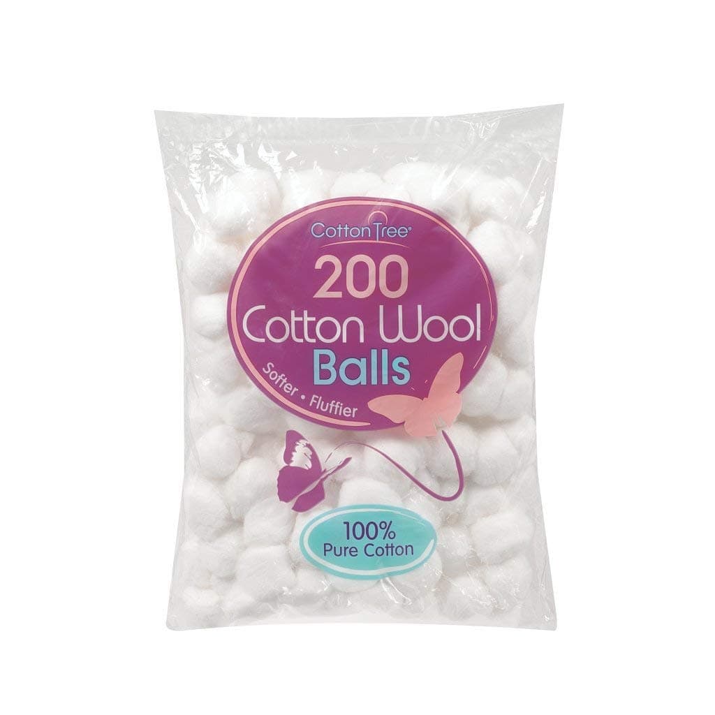 COTTON TREE 100% Pure Cotton, Super Soft, Pack of 200