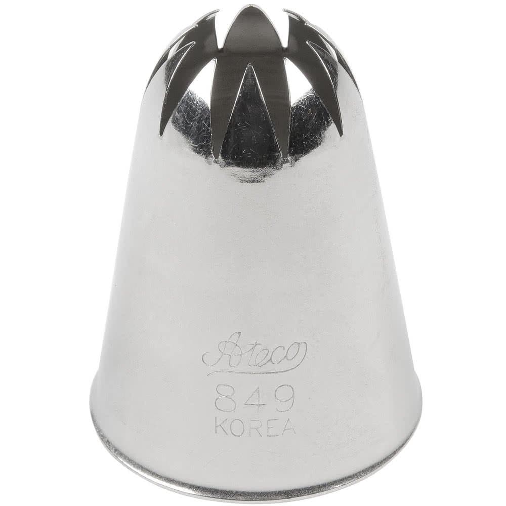 849 - Closed Star Pastry Tip .69'' Opening Diameter- Stainless Steel by Ateco