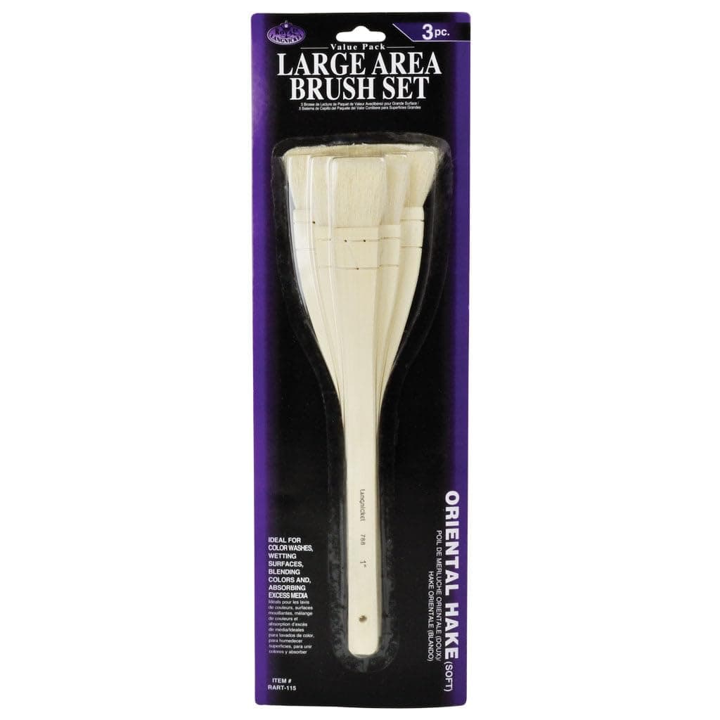 Royal & Langnickel Brush Large Area Brush Set, Oriental Hake, 3-Piece