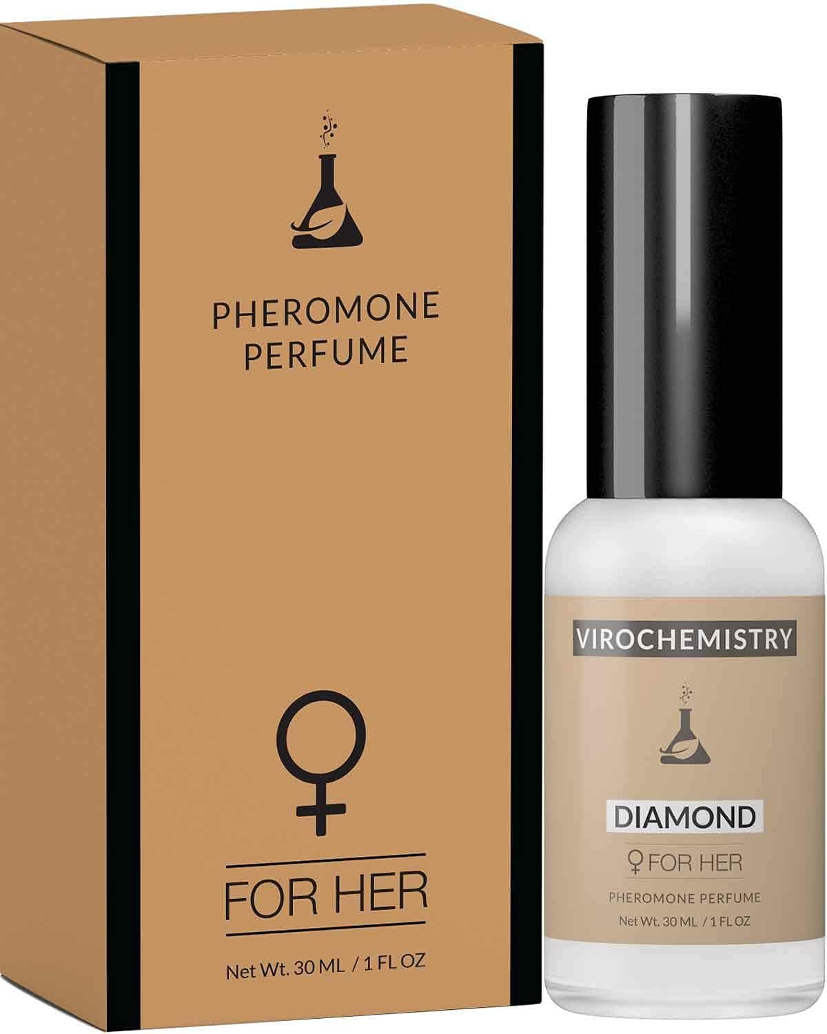 VIROCHEMISTRY Pheromones to Attract Men for Women (Diamond) - Elegant, Ultra Strength Organic Fragrance Body Perfume (1 Fl. Oz)(Human Grade Pheromones to Attract Men)
