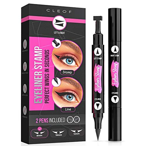 Eyeliner Stamp – Winged Eyeliner in Seconds – Easy to Use, Waterproof & Smudge Proof, Long Lasting Liquid Black Eye Liner Pen, Cruelty Free, Vegan & Paraben Free - for Perfect Cat Eyes - Sleek (8 mm)