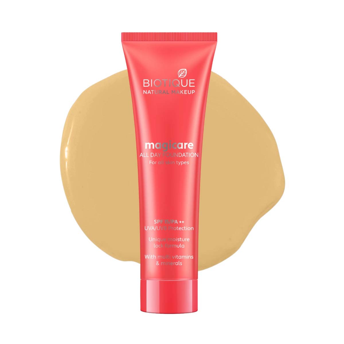 Biotique Natural Makeup Magicare All Day Foundation, Gypsum, 30ml