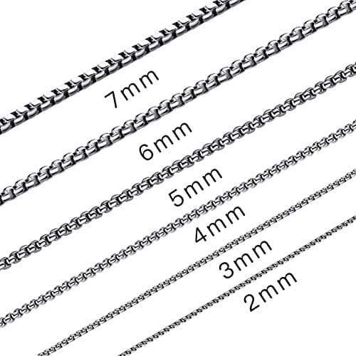 Estendly2mm-7mm 16-38In Stainless Steel Rolo Chain Necklace Crude Chain Necklace for Men Women Jewelry