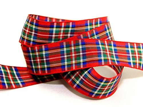 70mm Berisford Woven Tartan Ribbon 7 Royal Stewart - per metre