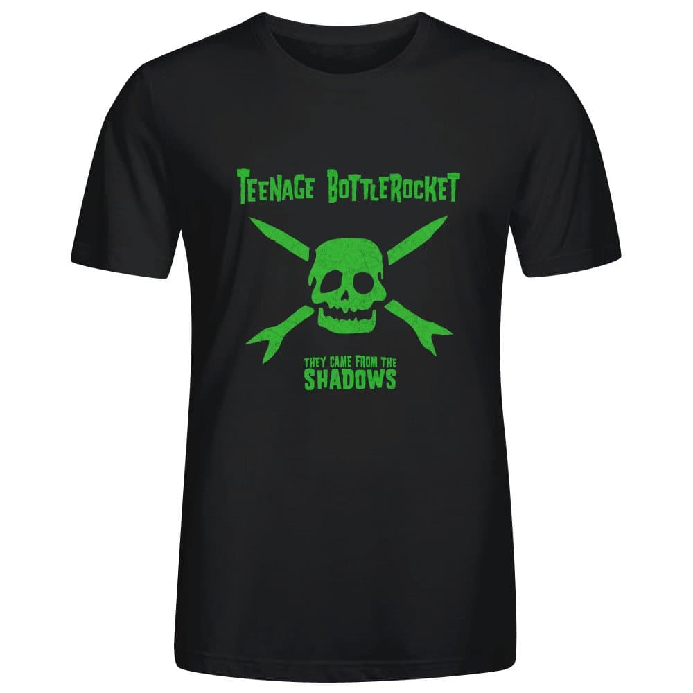 ESWNX Men Teenage Bottlerocket Warning Device Premium Cotton Graphic O Neck T-shirt
