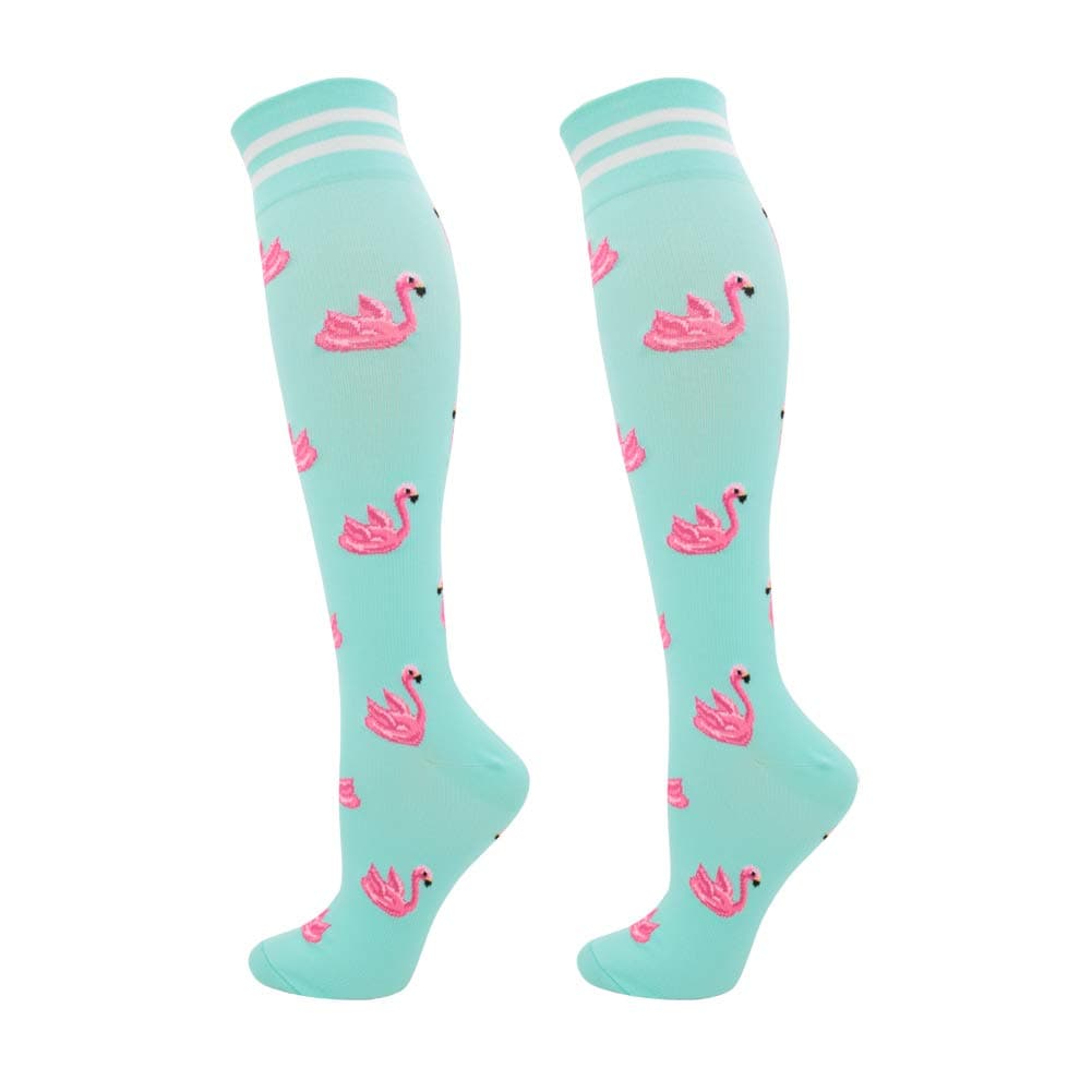 Fenglaoda Compression Socks for Women(15-25mmhg), Best Graduated Athletic Cute Fun Fit for Flight,Shin Splints, Run, Travel, Pregnancy, Nurses, Circulation & Recovery