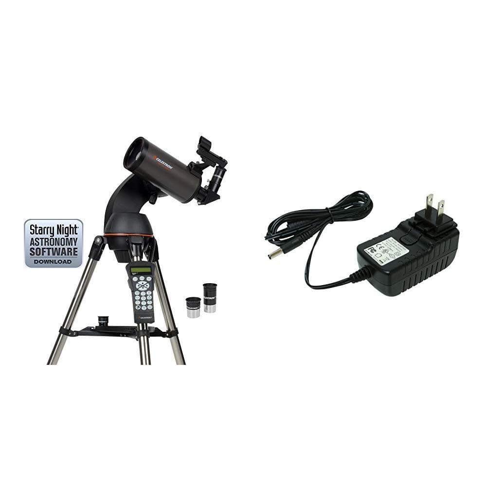 Celestron NexStar 90SLT Mak Computerized Telescope (Black) with 18778 AC Adapter (Black)