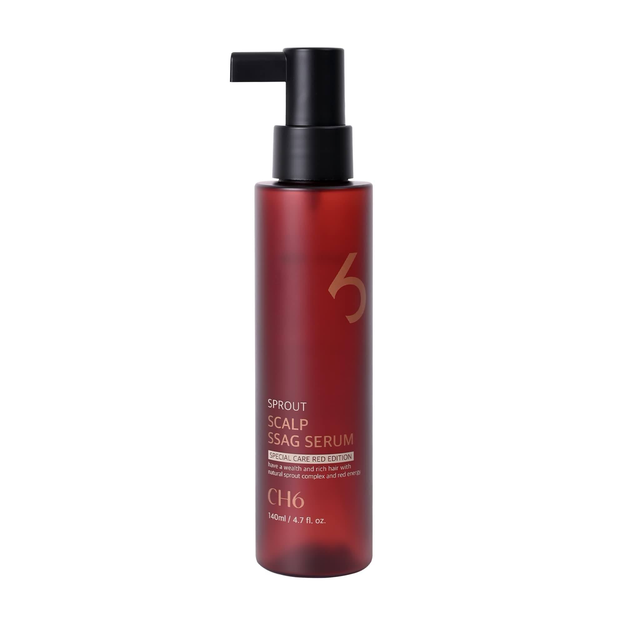 Scalp Ssag Serum Red Edition Hair Regrowth Anti-Hair Loss and Thinning Recover Condition Strengthen Root Antioxydant Sprout Extracts 140ml