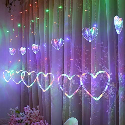 Ouniman Multicolor Heart Shape LED String Light Fairy Light String for Indoors Outdoors, Chrismas, Xmas, Garden, Parties,Festival, Weddings, Window, Curtain - I