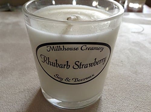 Milkhouse Creamery Soy Beeswax Scented Candle - Rhubarb Strawberry (2.2 Oz Butter Shot) USA
