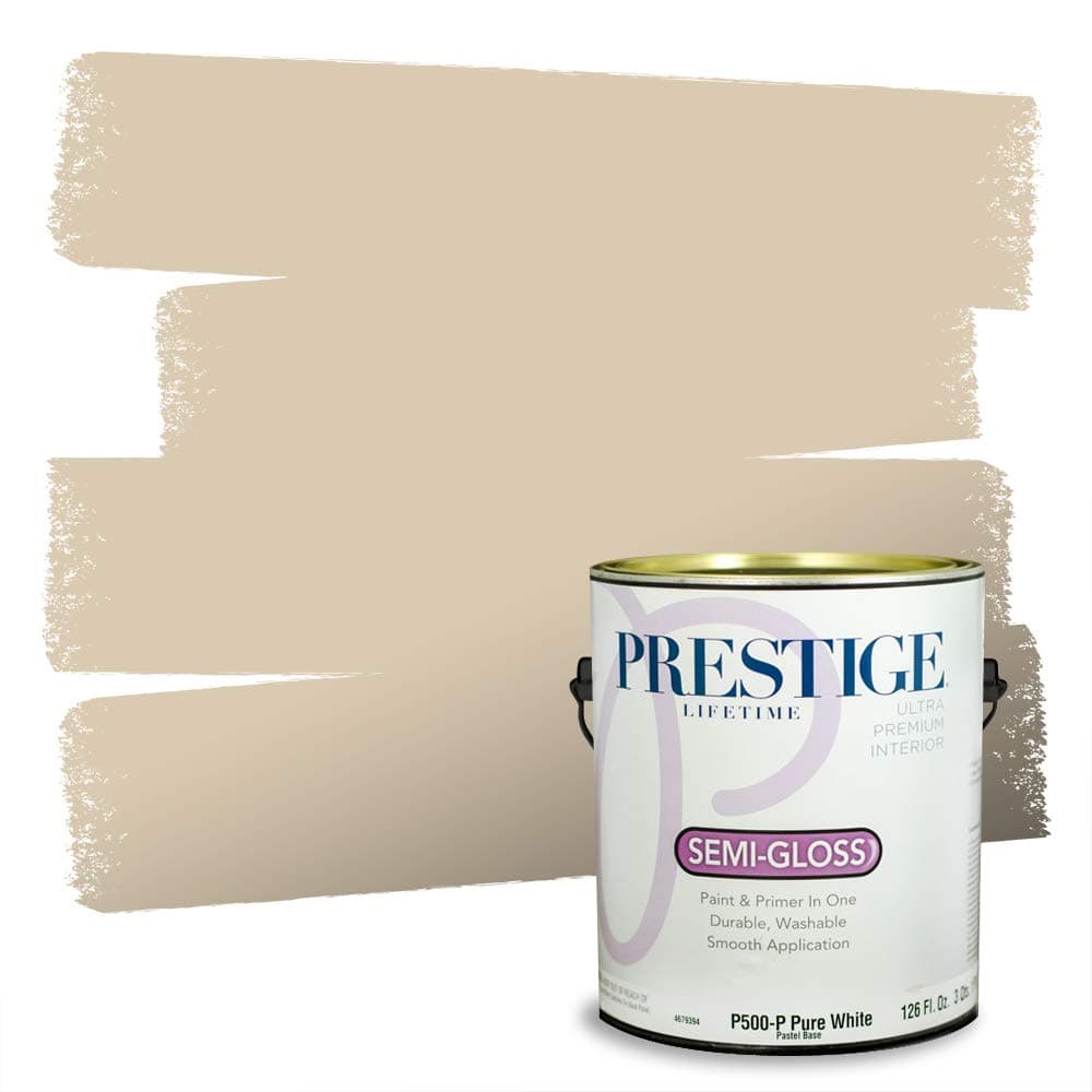 Interior Paint and Primer In One, 1-Gallon, Semi-Gloss, Comparable Match of Sherwin Williams* Softer Tan*