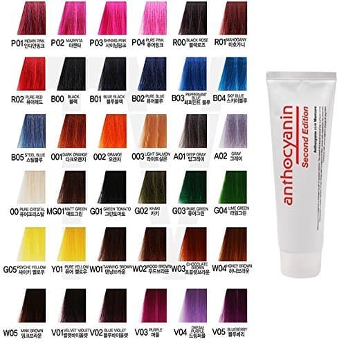 Anthocyanin Hair Manicure Color Second Edition 8.1 OZ (A01 DEEP GRAY) - Semi Permanent Hair color Dye Deep Grey - Tempting Hair Color -UV Protection