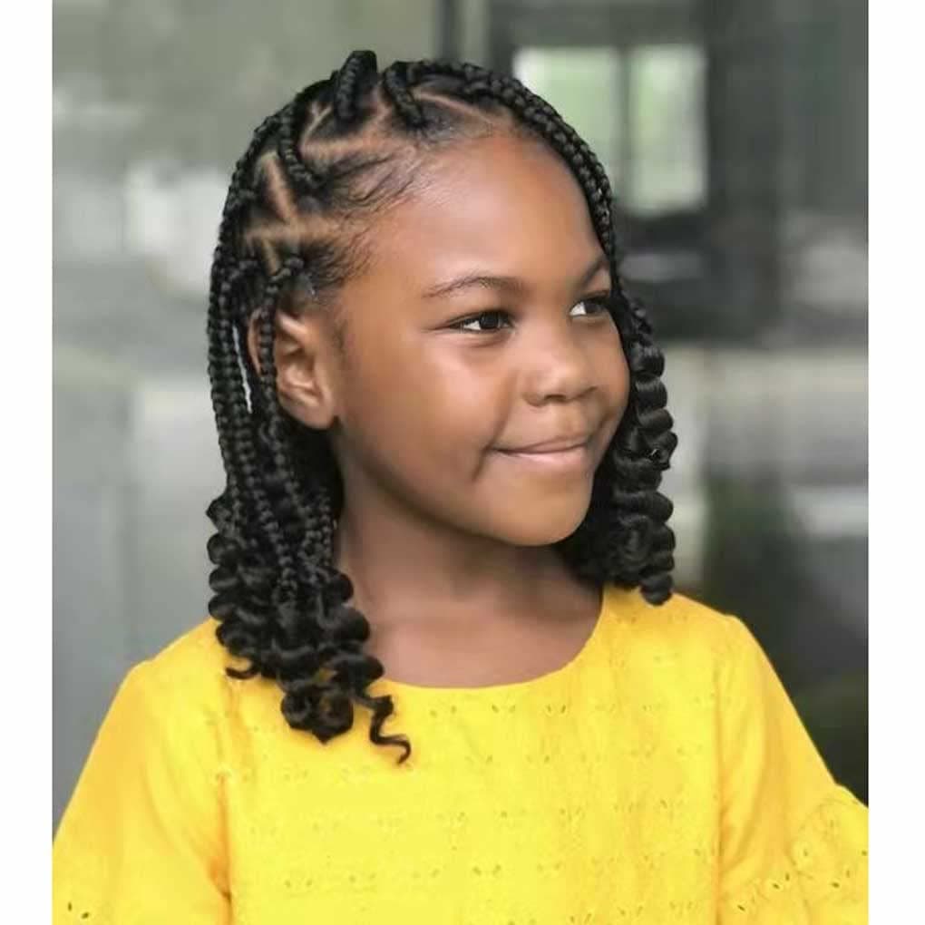 Mytarku 7 Packs Crochet Box Braids Curly Ends 10 Inch, Braid Crochet Hair for Black Women (10 Inch, 2#)