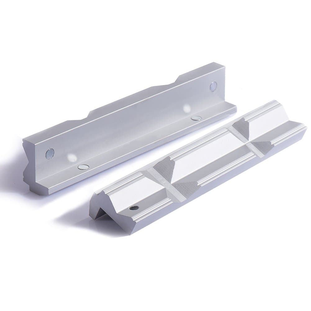 TRISENSE Aluminum Multi-Purpose Soft Vise Jaws, 4" in Length Protector with Strong Magnetic for Any Metal & Bench Vices, 2 Pads