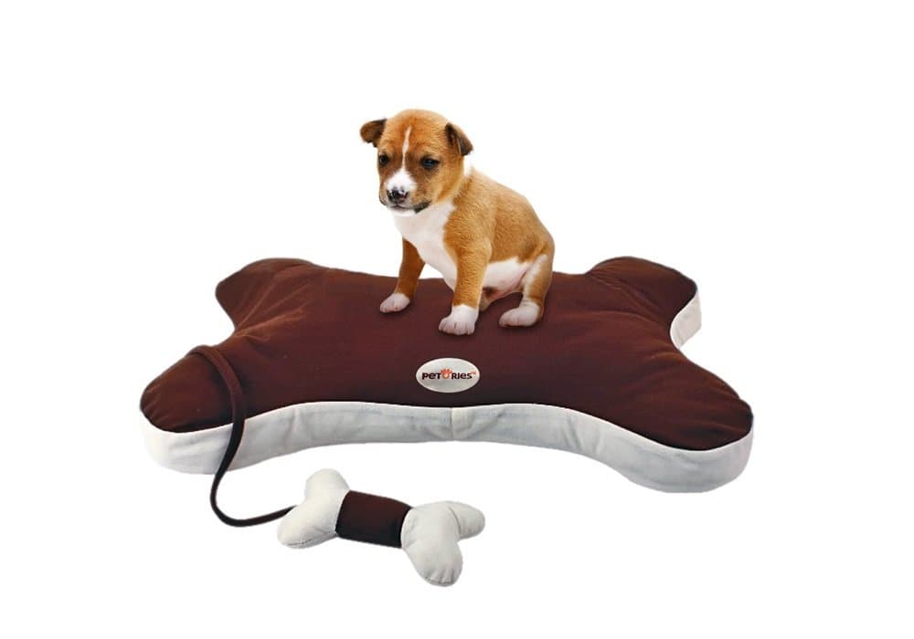 Premium Soft and Cozy Bone Shape Pet Bed by Petories, Strong Material, Steady Floor Placement, Perfect for Small Dogs, Puppies, Cats & Kittens (34" x 19" x 5")