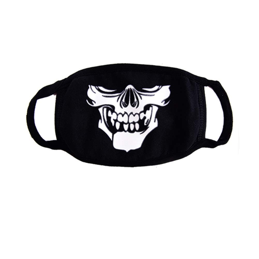 OTOJM Mouth Mask Cotton Mask Anti Dust Anime Mask for Boys and Girls Teeth Pattern Cute Unisex Cotton Blend Anti Dust Face Mouth Mask for Kids Teens Men Women Black (MASK 8)