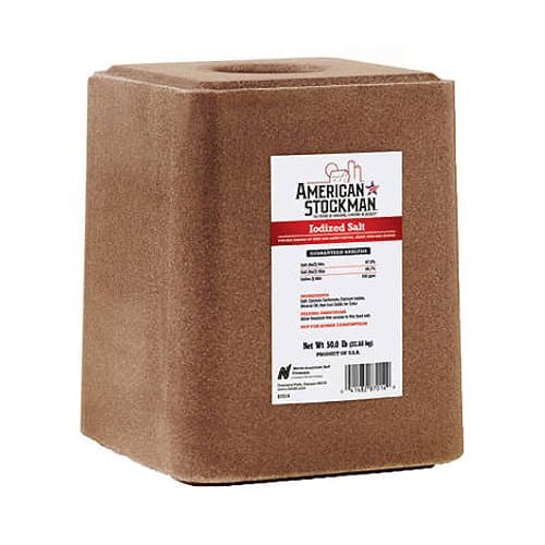 41015 American Stockman Iodized Block of Salt Pet Supplement, 50-Pound
