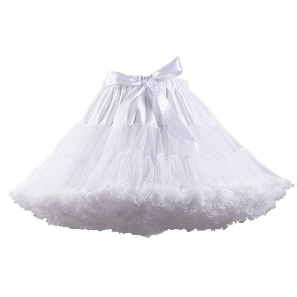 Women's Vintage Tulle Tutu Skirts Adjustable Waist Ballet Bubble Dance Skirt for Cosplay Party