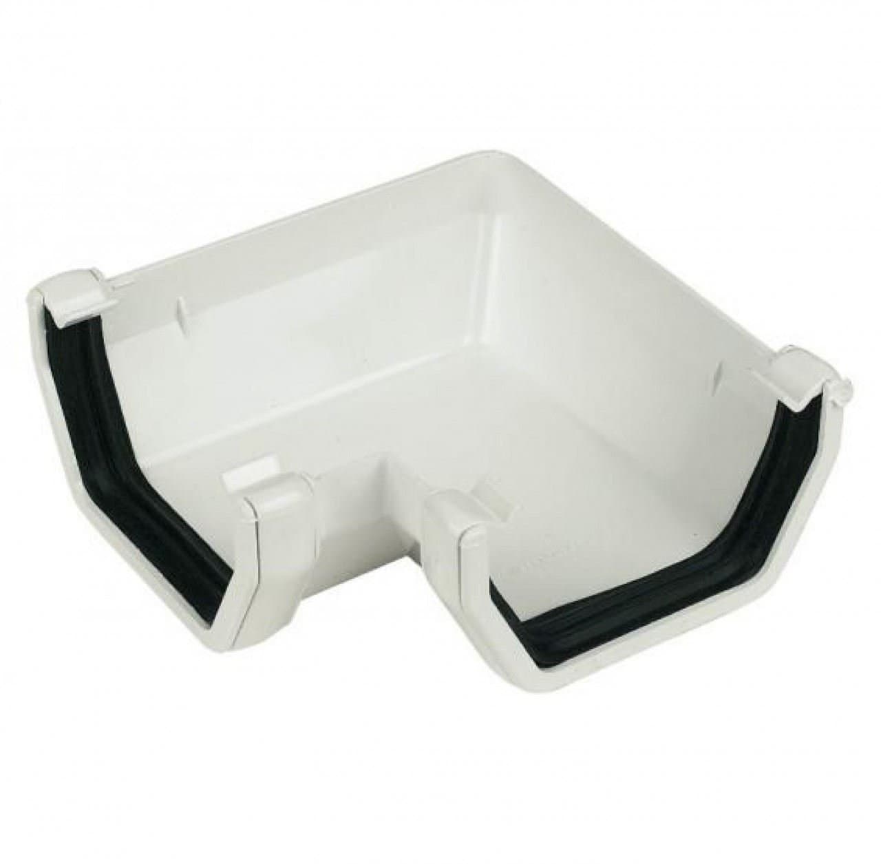 FLOPLAST 114mm Square Gutter 90 Degree Angle - White