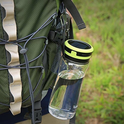 Aglaia Water Bottle Camping Lantern USB & Solar Rechargeable Outdoor Light with IPX6 and 3 Levels Brightness,600ML Waterproof Bottle for Drinking,Storage,Hiking