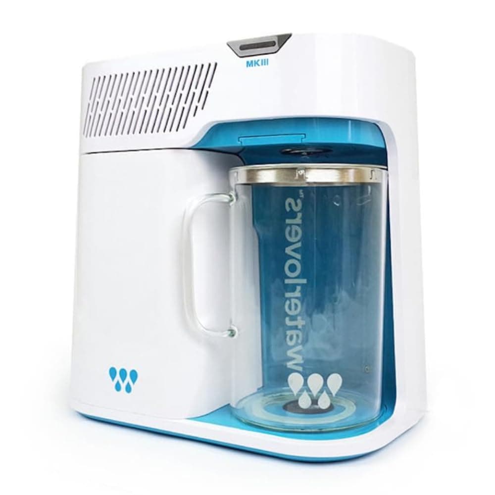MKIII Countertop Water Distiller for Home - Heavy-Duty 2.8L Glass Collection Jar with Stainless Steel Lid - Advanced European Design Offers One-Touch Operation, Compact Design & More