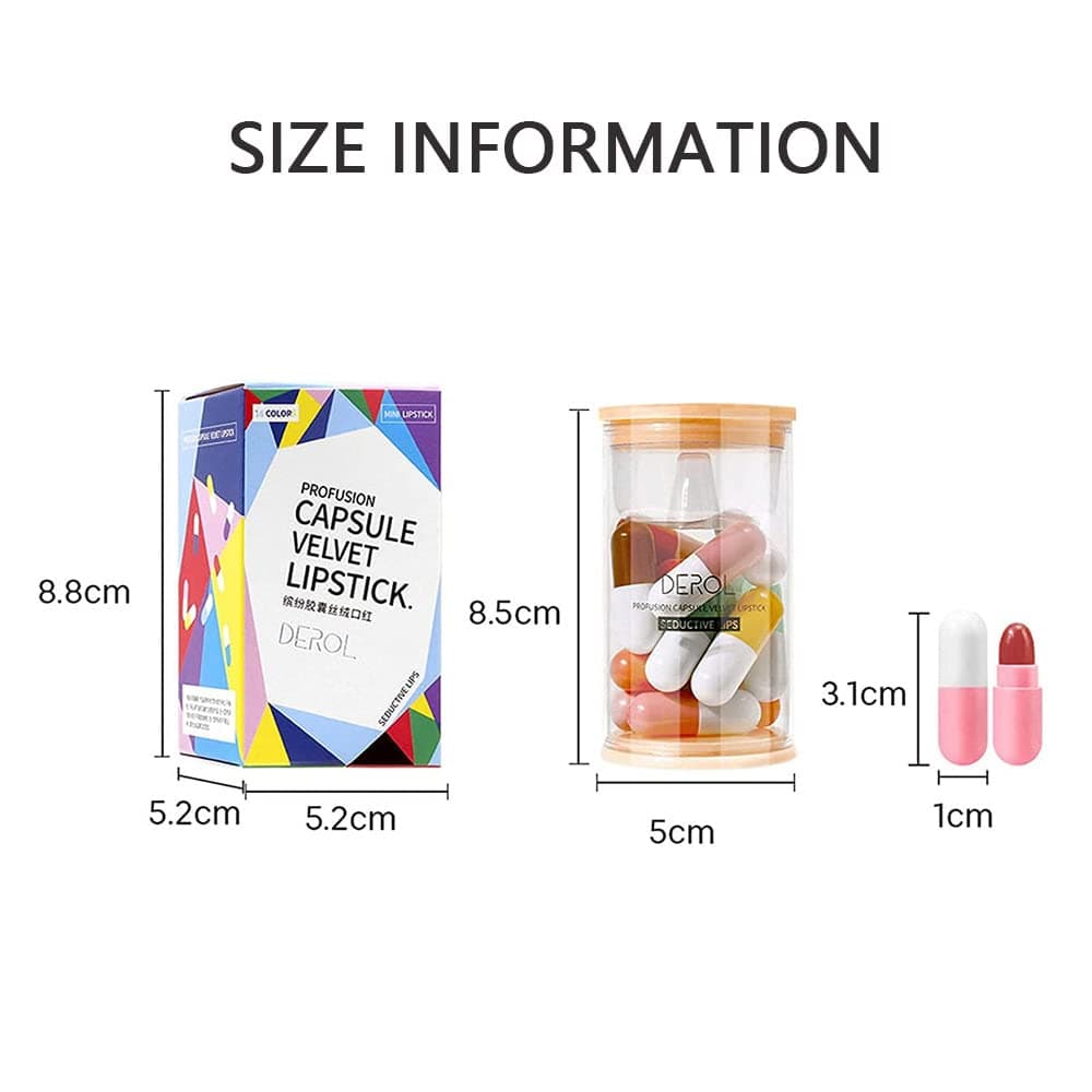 Lipstick Set For Women 16pcs Matte Moisturizing Mini Capsule Lip Stick Velvet Long Lasting Waterproof Nude Non-Stick Cup 24 Hours Smudge Proof Permanent Color Stay Hydration Makeup Gift