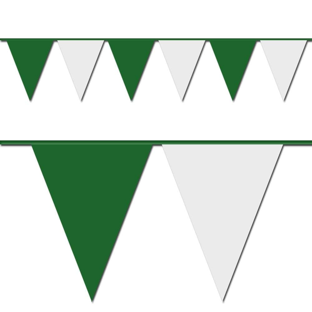 Hughes Manufacturing100' Green & White Pennant Flag