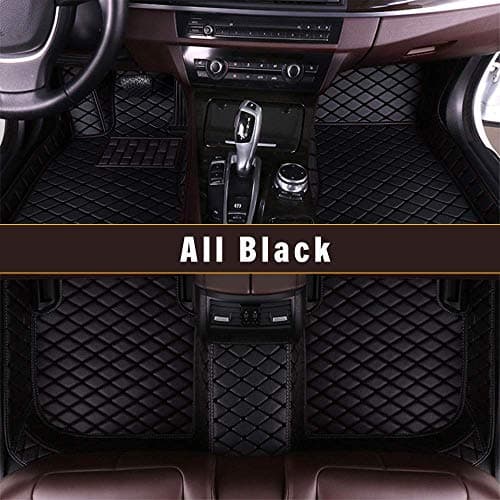 Longzhimei Fit for 2019 Tesla Model 3 Custom Car Floor Mats Full Covered Leather Front & Rear Waterproof Car Carpet FloorLiner Floor Mat Black