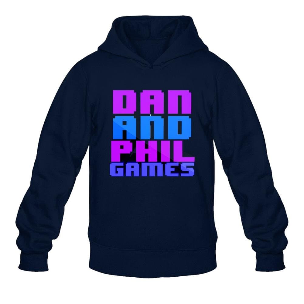 ZhMao Men's Dan and Phil Games Sign Hoodied Sweatshirt Size XL Royal Blue