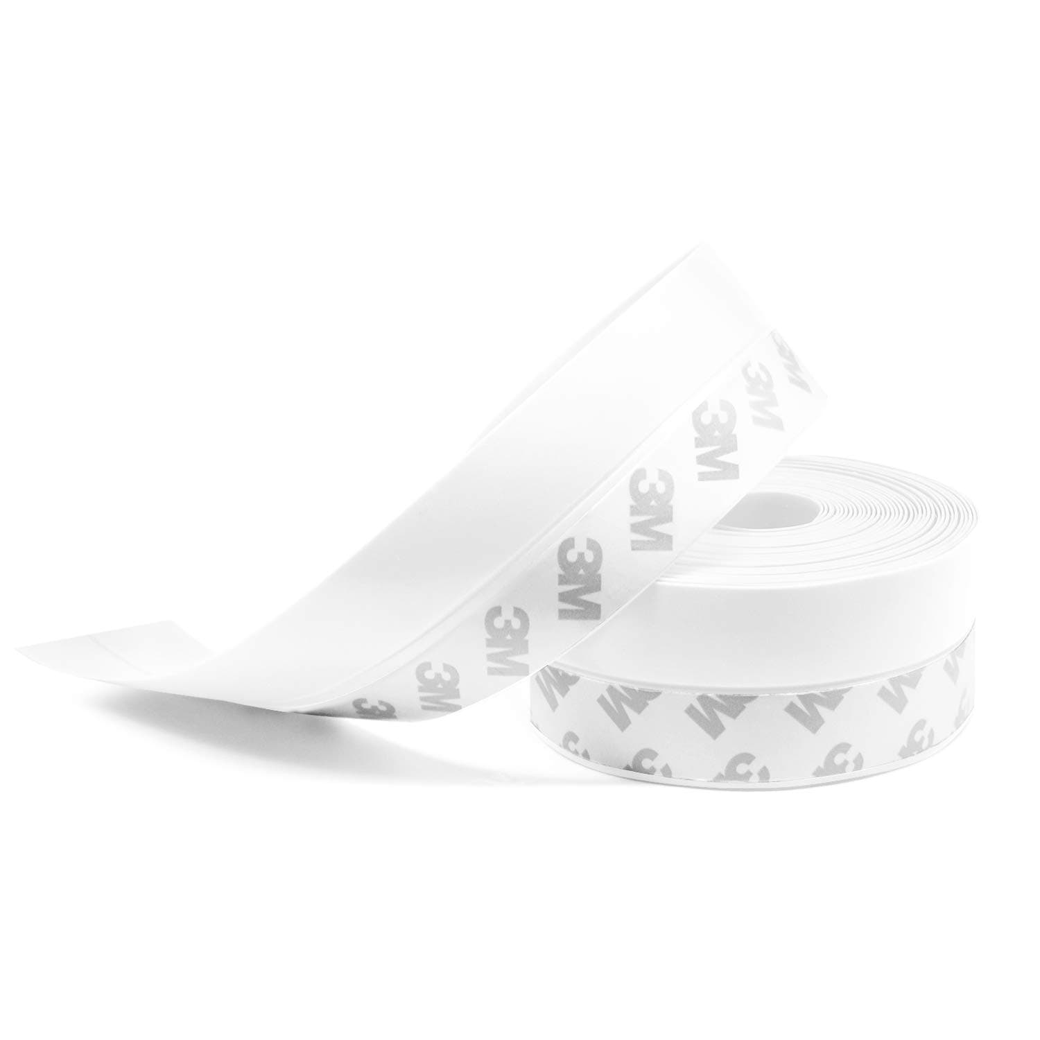 Weather Stripping, Silicone Door Seal Strip Door, Window, Transparent 16 Feet Long, White (Width 25mm)