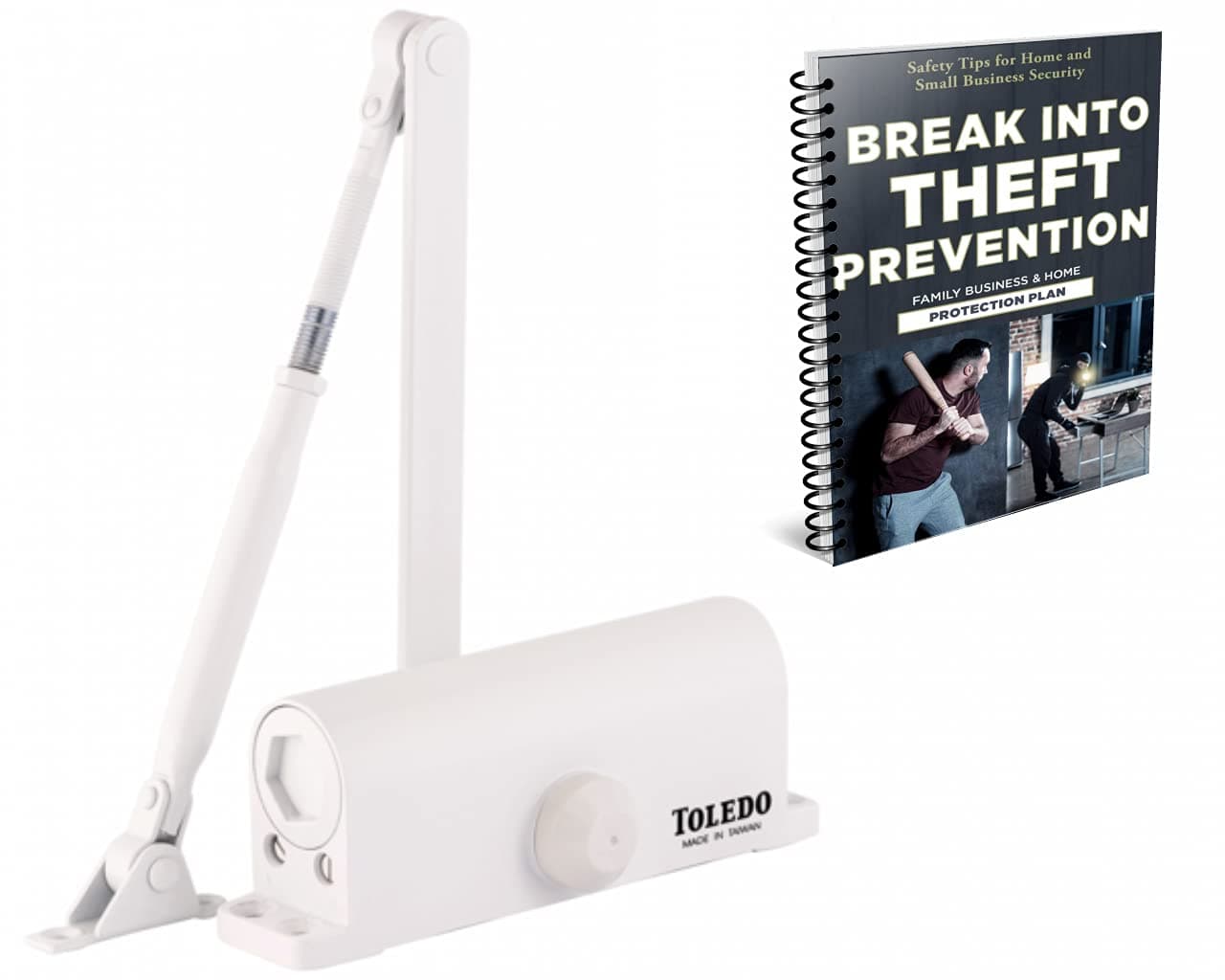 Door Closer White TC3 : Size 3 Spring : for Wood, Metal Or Commercial Glass Residential - Commercial Doors - Self Closing Automatic Door Closer : by Toledo