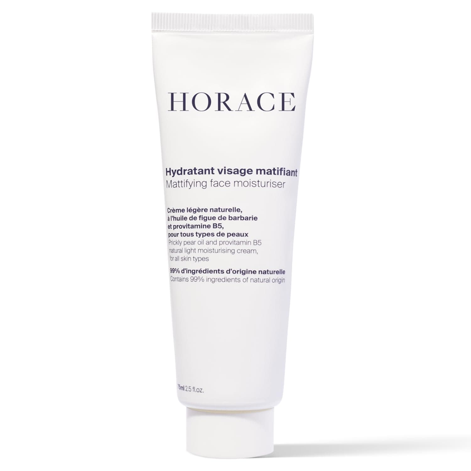 - HORACE Mattifying Face Moisturizer for Men – 96.6% Organic & Natural Ingredients – No Silicones or Mineral Oils – Moisturising Cream for All Skin Types – Unscented, 75 ml