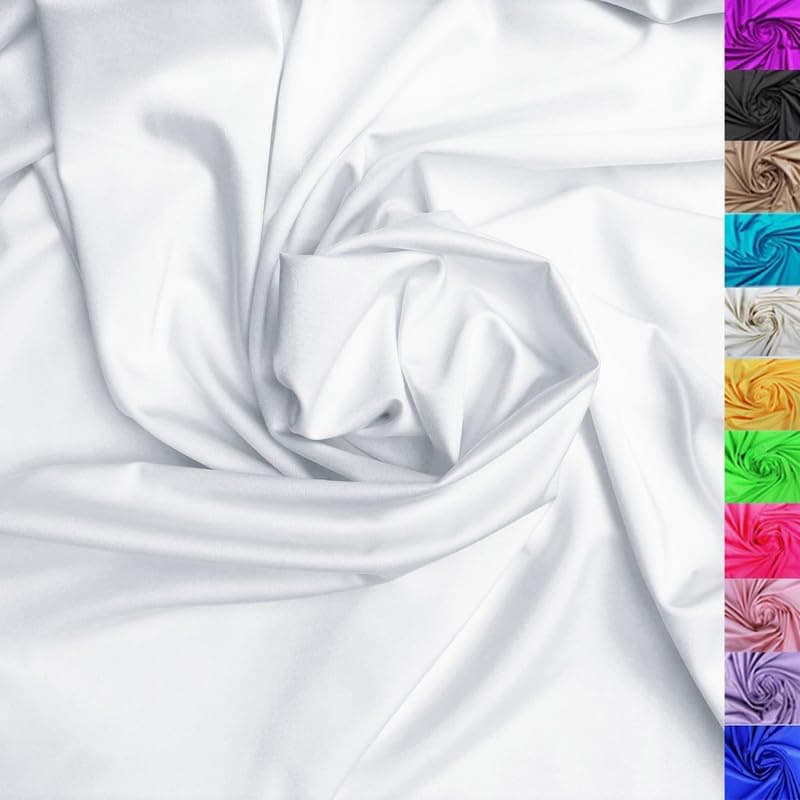 Generic 3-Yard Nylon Spandex Fabric for Activewear - 4 Way Stretch, Dancewear, Yoga, Tricot for Sportswear - White