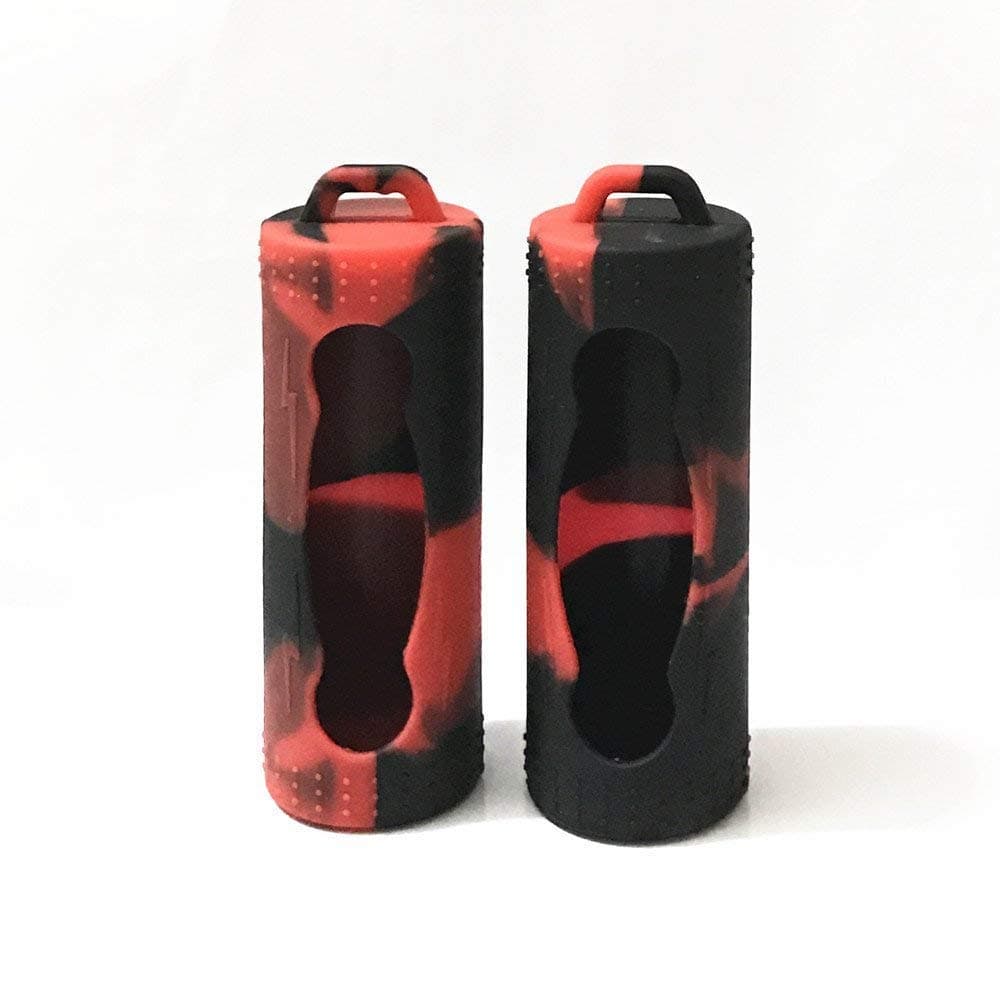 2PCS 20700 Battery Protective Silicone Case 21700 Battery Sleeve Wrap (Black Red)